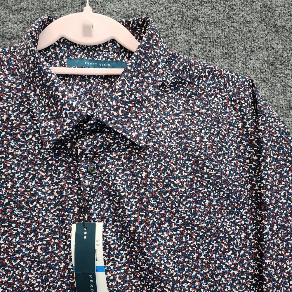 NWT Perry Ellis Principles Men's Abstract‎ Floral Cotton Button Down Shirt XL